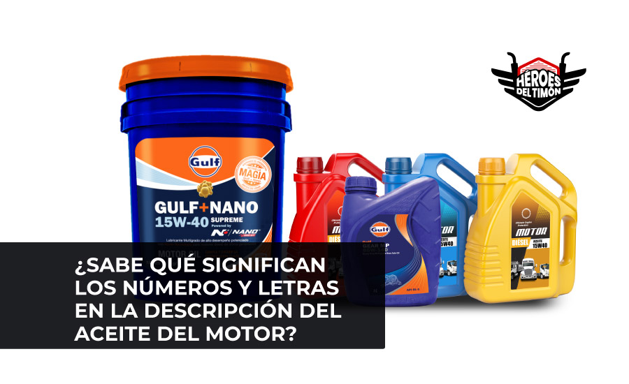 números y letras en la descripción del aceite del motor