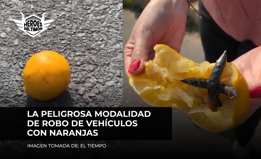 La peligrosa modalidad de robo de vehículos con naranjas