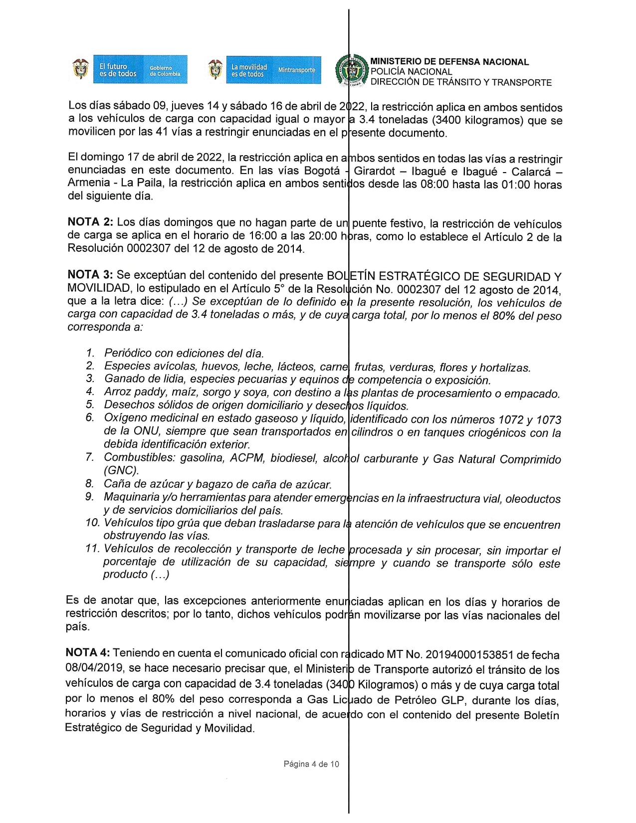 Boletín Estrategico Semana Santa 2022