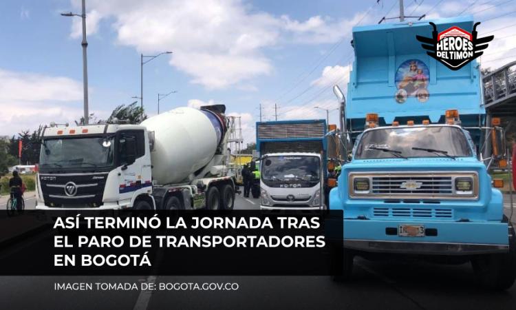 Así terminó la jornada tras el paro de transportadores en Bogotá